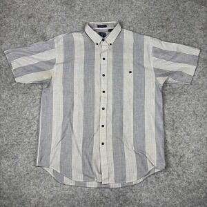 Polo Club Manhattan Single Needle Tailoring Short Sleeve Button Up Shirt Men's L